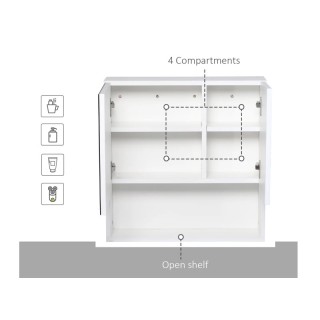 Καθρέπτης Μπάνιου με Ντουλάπι 54 x 15 x 55 cm Kleankin 834-369