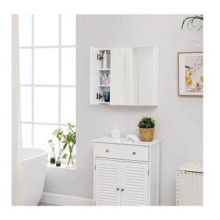 Καθρέπτης Μπάνιου με Ντουλάπι 60 x 15 x 55 cm VASAGLE BBK22WT Καθρέπτης Μπάνιου με Ντουλάπι 60 x 15 x 55 cm VASAGLE BBK22WT