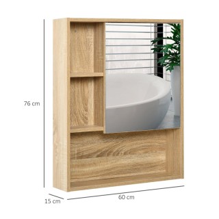 Καθρέπτης Μπάνιου με Ντουλάπι 60 x 15 x 76 cm Kleankin 834-259 Καθρέπτης Μπάνιου με Ντουλάπι 60 x 15 x 76 cm Kleankin 834-259