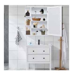 Καθρέπτης Μπάνιου με Ντουλάπι 65 x 17 x 63 cm Costway JV10446WH Καθρέπτης Μπάνιου με Ντουλάπι 65 x 17 x 63 cm Costway JV10446WH