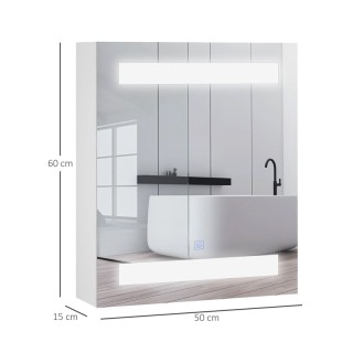 Καθρέπτης Μπάνιου με Ντουλάπι και LED Φωτισμό 60 x 50 x 15 cm HOMCO... Καθρέπτης Μπάνιου με Ντουλάπι και LED Φωτισμό 60 x 50 x 15 cm HOMCO...