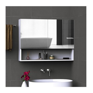 Καθρέπτης Μπάνιου με Ντουλάπι και LED Φωτισμό 80 x 60 x 15 cm HOMCO...