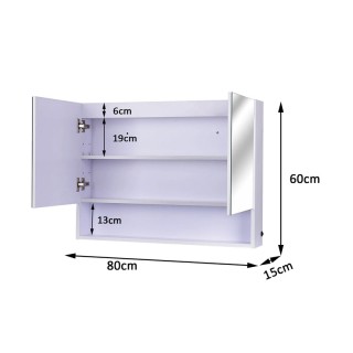 Καθρέπτης Μπάνιου με Ντουλάπι και LED Φωτισμό 80 x 60 x 15 cm HOMCO...