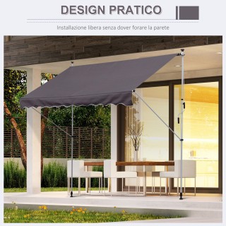 Τέντα μπράτσου Outsunny με μανιβέλα, Τηλεσκοπική μεταλλική κατασκευ... Τέντα μπράτσου Outsunny με μανιβέλα, Τηλεσκοπική μεταλλική κατασκευ...