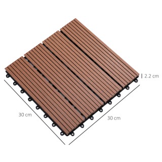 Outsunny Garden Tiles Interlocking Σετ 11 πλακάκια πλακοστρώσεων κή...