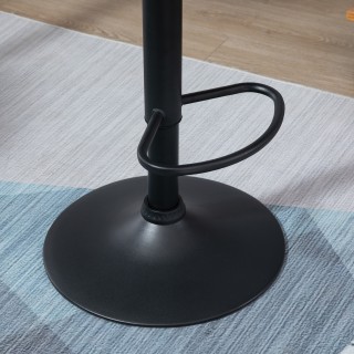 HOMCOM Σετ 2 περιστρεφόμενων σκαμπό μπαρ με ρυθμιζόμενο ύψος, βελού...