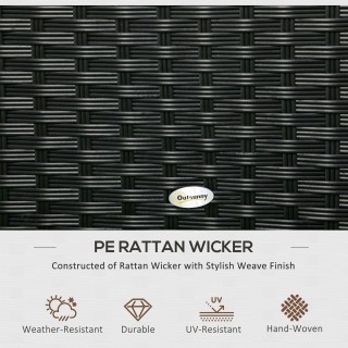 Outsunny Rattan and Steel Garden Storage Box με Καπάκι, 95x60x58cm,...