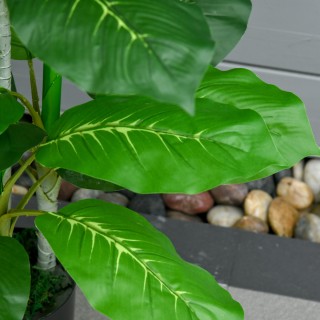 HOMCOM Τεχνητό πράσινο φυτό 95 cm και 33 φύλλα με μαύρη γλάστρα Ø15...