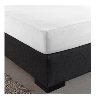 King Size Σεντόνι Jersey με Λάστιχο 190 x 200 x 30 cm Χρώματος Λευκ...