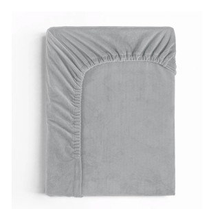 King Size Βελούδινο Σεντόνι με Λάστιχο 180 x 200 cm Χρώματος Γκρι S... King Size Βελούδινο Σεντόνι με Λάστιχο 180 x 200 cm Χρώματος Γκρι S...