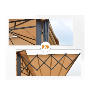 Κιόσκι Κήπου με Ατσάλινο Σκελετό και Πτυσσόμενο Σκίαστρο 325 x 325 ...