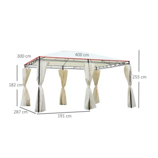 Κιόσκι Κήπου με Μεταλλικό Σκελετό 400 x 300 x 255 cm Outsunny 84C-089