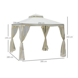 Κιόσκι Κήπου με Μεταλλικό Σκελετό και Κουνουπιέρες 294 x 294 x 265 ... Κιόσκι Κήπου με Μεταλλικό Σκελετό και Κουνουπιέρες 294 x 294 x 265 ...