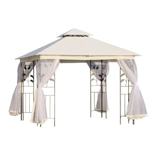 Κιόσκι Κήπου με Μεταλλικό Σκελετό και Κουνουπιέρες 300 x 300 x 265 ...