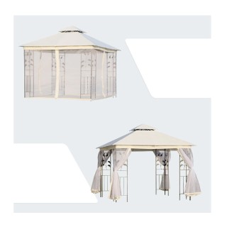 Κιόσκι Κήπου με Μεταλλικό Σκελετό και Κουνουπιέρες 300 x 300 x 265 ... Κιόσκι Κήπου με Μεταλλικό Σκελετό και Κουνουπιέρες 300 x 300 x 265 ...