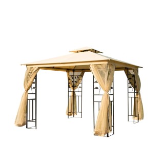 Κιόσκι Κήπου με Μεταλλικό Σκελετό και Κουνουπιέρες 300 x 300 x 265 ...