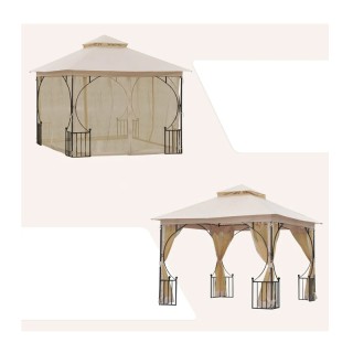 Κιόσκι Κήπου με Μεταλλικό Σκελετό και Κουνουπιέρες 300 x 300 x 275 ...