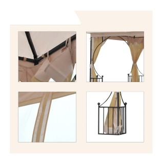 Κιόσκι Κήπου με Μεταλλικό Σκελετό και Κουνουπιέρες 300 x 300 x 275 ...