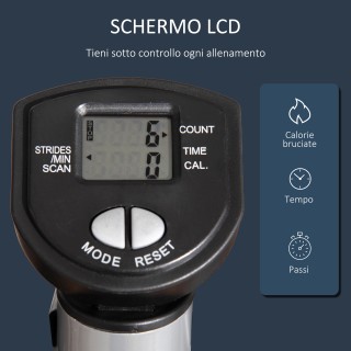 HOMCOM Stepper με ρυθμιζόμενο τιμόνι, οθόνη LCD και λαστιχάκια, 55x... HOMCOM Stepper με ρυθμιζόμενο τιμόνι, οθόνη LCD και λαστιχάκια, 55x...