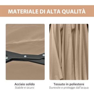 Outsunny Double Parasol Garden 4,5m με 48 LED φώτα και μανιβέλα, Χα... Outsunny Double Parasol Garden 4,5m με 48 LED φώτα και μανιβέλα, Χα...