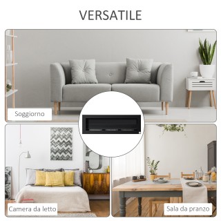 HOMCOM Επιτοίχιο Τζάκι Βιοαιθανόλης Με Κάλυψη 20m² Βιοτζάκι σε Ατσά...