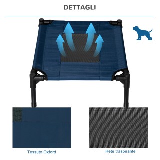 Κρεβάτι PawHut Raised Dog με αναπνεύσιμο κάθισμα, από ατσάλι και ύφ...