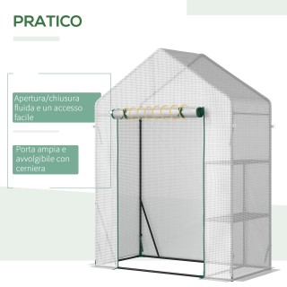 Outsunny Υπαίθριο Θερμοκήπιο με 2 Ράφια, Κυλιόμενη Πόρτα, 143x73x19... Outsunny Υπαίθριο Θερμοκήπιο με 2 Ράφια, Κυλιόμενη Πόρτα, 143x73x19...