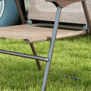 Outsunny Σετ 2 Πτυσσόμενες Καρέκλες Κήπου με μπράτσα και κάθισμα απ...