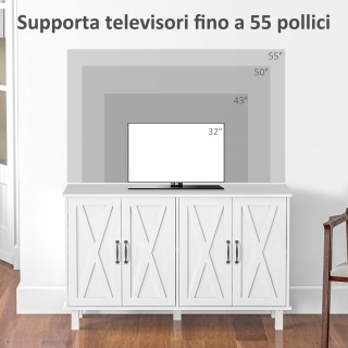 Ντουλάπι MDF 4 επιπέδων HOMCOM πολλαπλών χρήσεων με 2 ρυθμιζόμενα ρ... Ντουλάπι MDF 4 επιπέδων HOMCOM πολλαπλών χρήσεων με 2 ρυθμιζόμενα ρ...