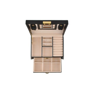 Κοσμηματοθήκη - Μπιζουτιέρα 17.5 x 13.8 x 13.5 cm Χρώματος Μαύρο SP... Κοσμηματοθήκη - Μπιζουτιέρα 17.5 x 13.8 x 13.5 cm Χρώματος Μαύρο SP...