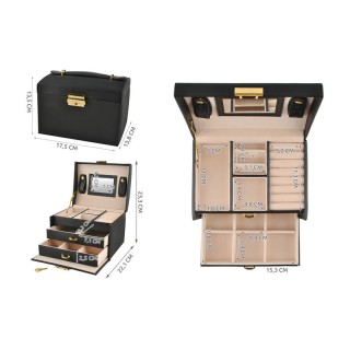 Κοσμηματοθήκη - Μπιζουτιέρα 17.5 x 13.8 x 13.5 cm Χρώματος Μαύρο SP... Κοσμηματοθήκη - Μπιζουτιέρα 17.5 x 13.8 x 13.5 cm Χρώματος Μαύρο SP...