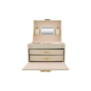 Κοσμηματοθήκη - Μπιζουτιέρα 17.5 x 13.8 x 13.5 cm Χρώματος Μπεζ SPM...