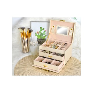 Κοσμηματοθήκη - Μπιζουτιέρα 17.5 x 13.8 x 13.5 cm Χρώματος Μπεζ SPM... Κοσμηματοθήκη - Μπιζουτιέρα 17.5 x 13.8 x 13.5 cm Χρώματος Μπεζ SPM...
