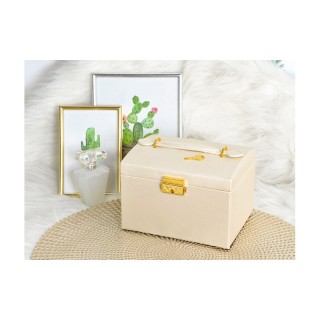 Κοσμηματοθήκη - Μπιζουτιέρα 17.5 x 13.8 x 13.5 cm Χρώματος Μπεζ SPM...