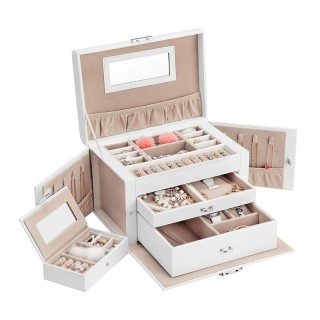 Κοσμηματοθήκη - Μπιζουτιέρα 26 x 18 x 17 cm Χρώματος Λευκό Songmics...