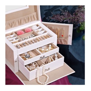 Κοσμηματοθήκη - Μπιζουτιέρα 26 x 18 x 17 cm Χρώματος Λευκό Songmics...