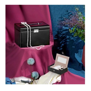 Κοσμηματοθήκη - Μπιζουτιέρα 26 x 18 x 17 cm Χρώματος Μαύρο Songmics... Κοσμηματοθήκη - Μπιζουτιέρα 26 x 18 x 17 cm Χρώματος Μαύρο Songmics...