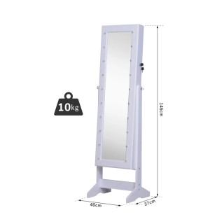 Κοσμηματοθήκη Μπιζουτιέρα με Ολόσωμο Καθρέφτη και LED Φωτισμό 40 x ...