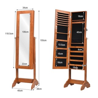 Κοσμηματοθήκη - Μπιζουτιέρα με Καθρέπτη 40 x 38 x 155 cm Costway HW... Κοσμηματοθήκη - Μπιζουτιέρα με Καθρέπτη 40 x 38 x 155 cm Costway HW...
