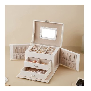 Κοσμηματοθήκη - Μπιζουτιέρα 17.7 x 13.8 x 13.5 cm Songmics JBC154W01