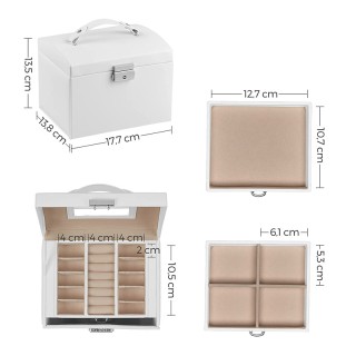 Κοσμηματοθήκη - Μπιζουτιέρα 17.7 x 13.8 x 13.5 cm Songmics JBC154W01 Κοσμηματοθήκη - Μπιζουτιέρα 17.7 x 13.8 x 13.5 cm Songmics JBC154W01