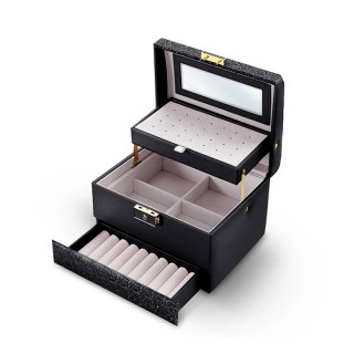 Κοσμηματοθήκη - Μπιζουτιέρα 17.5 x 13.7 x 12.5 cm Χρώματος Μαύρο Ma... Κοσμηματοθήκη - Μπιζουτιέρα 17.5 x 13.7 x 12.5 cm Χρώματος Μαύρο Ma...