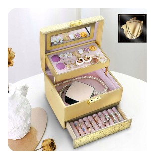 Κοσμηματοθήκη - Μπιζουτιέρα 17.5 x 13.7 x 12.5 cm Χρώματος Χρυσό Ma... Κοσμηματοθήκη - Μπιζουτιέρα 17.5 x 13.7 x 12.5 cm Χρώματος Χρυσό Ma...