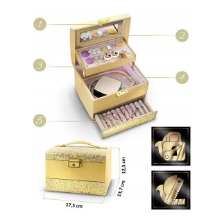 Κοσμηματοθήκη - Μπιζουτιέρα 17.5 x 13.7 x 12.5 cm Χρώματος Χρυσό Ma... Κοσμηματοθήκη - Μπιζουτιέρα 17.5 x 13.7 x 12.5 cm Χρώματος Χρυσό Ma...
