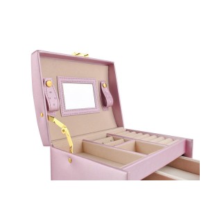 Κοσμηματοθήκη - Μπιζουτιέρα 17.5 x 13.8 x 13.5 cm Χρώματος Ροζ SPM ... Κοσμηματοθήκη - Μπιζουτιέρα 17.5 x 13.8 x 13.5 cm Χρώματος Ροζ SPM ...