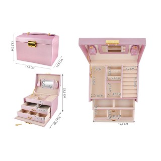 Κοσμηματοθήκη - Μπιζουτιέρα 17.5 x 13.8 x 13.5 cm Χρώματος Ροζ SPM ...