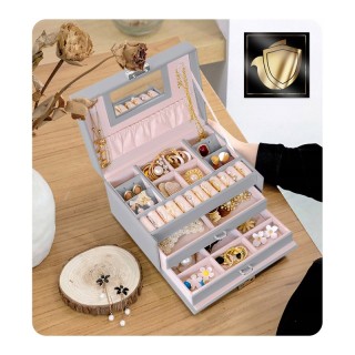 Κοσμηματοθήκη - Μπιζουτιέρα 18.6 x 14.8 x 11 cm Χρώματος Γκρι Massi... Κοσμηματοθήκη - Μπιζουτιέρα 18.6 x 14.8 x 11 cm Χρώματος Γκρι Massi...