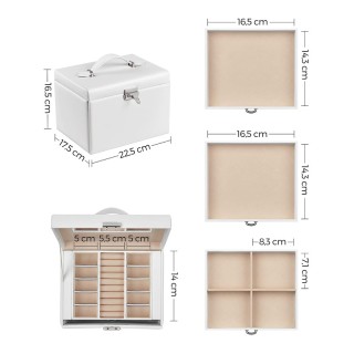 Κοσμηματοθήκη - Μπιζουτιέρα με 3 Συρτάρια 17.5 x 22.5 x 16.5 cm Χρώ... Κοσμηματοθήκη - Μπιζουτιέρα με 3 Συρτάρια 17.5 x 22.5 x 16.5 cm Χρώ...