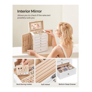 Κοσμηματοθήκη - Μπιζουτιέρα με 5 Συρτάρια 26 x 15.6 x 32 cm Χρώματο...