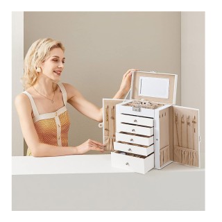 Κοσμηματοθήκη - Μπιζουτιέρα με 5 Συρτάρια 26 x 15.6 x 32 cm Χρώματο... Κοσμηματοθήκη - Μπιζουτιέρα με 5 Συρτάρια 26 x 15.6 x 32 cm Χρώματο...